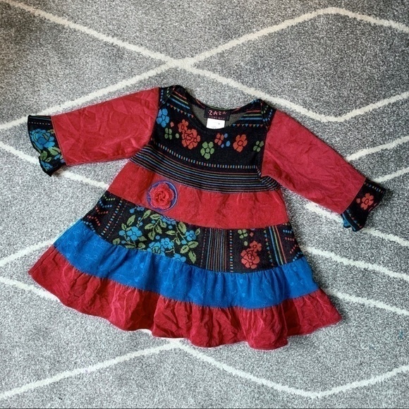Zaza Couture Red Corduroy Dress 12mo - Picture 1 of 4